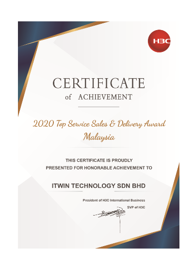 2020 Top Service Sales & Delivery Award Malaysia